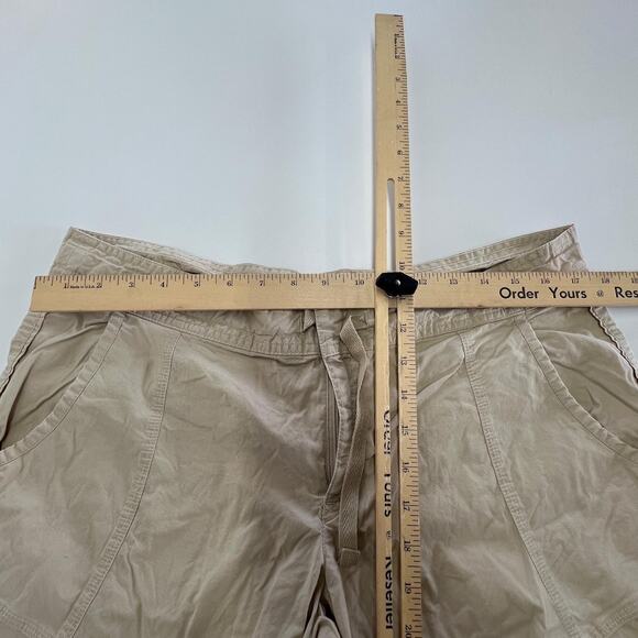 Nike Pants Womens Large Beige Capri Crop Drawstring Athletic Outdoor Spandex Y2K - Picture 5 of 7